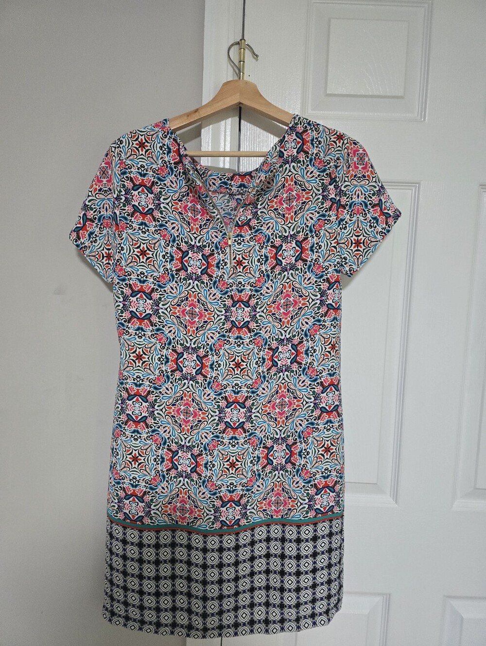 Cynthia Rowley Multicolor Short Sleeve Printed Shift Dress - Picture 9 of 9
